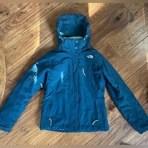 The North Face Teal Hooded Winter Jacket